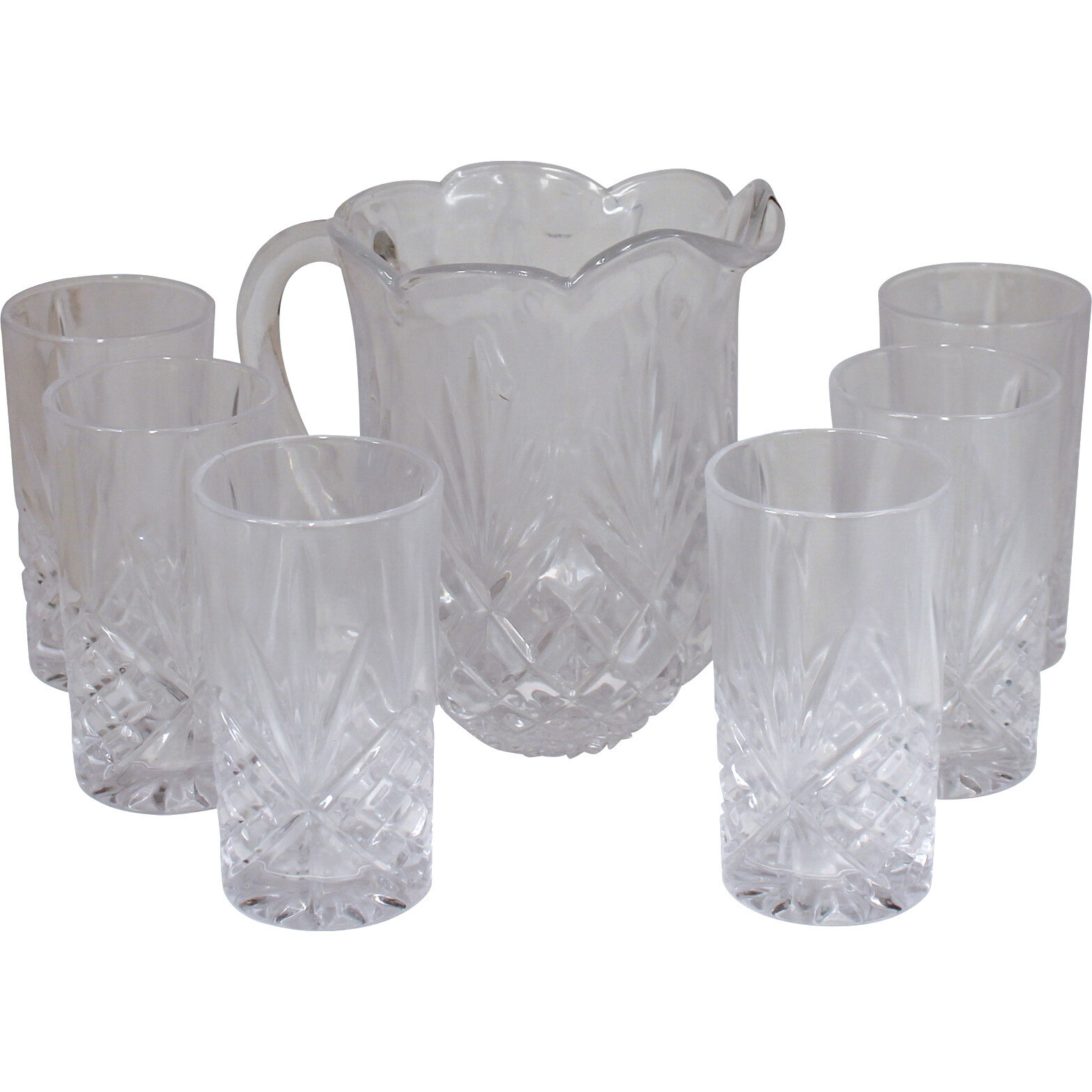 Glass Jug Set w/ 6 Glasses