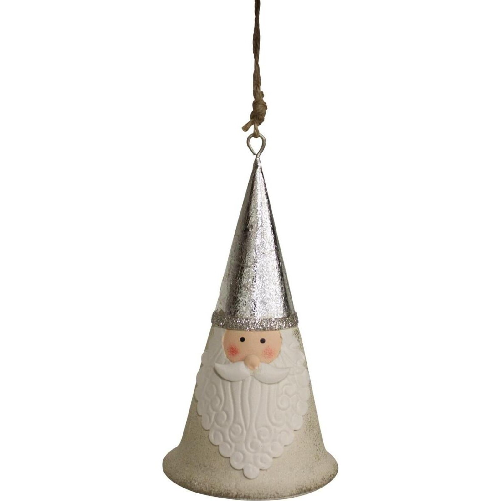 Hanging Santa Silver Bell