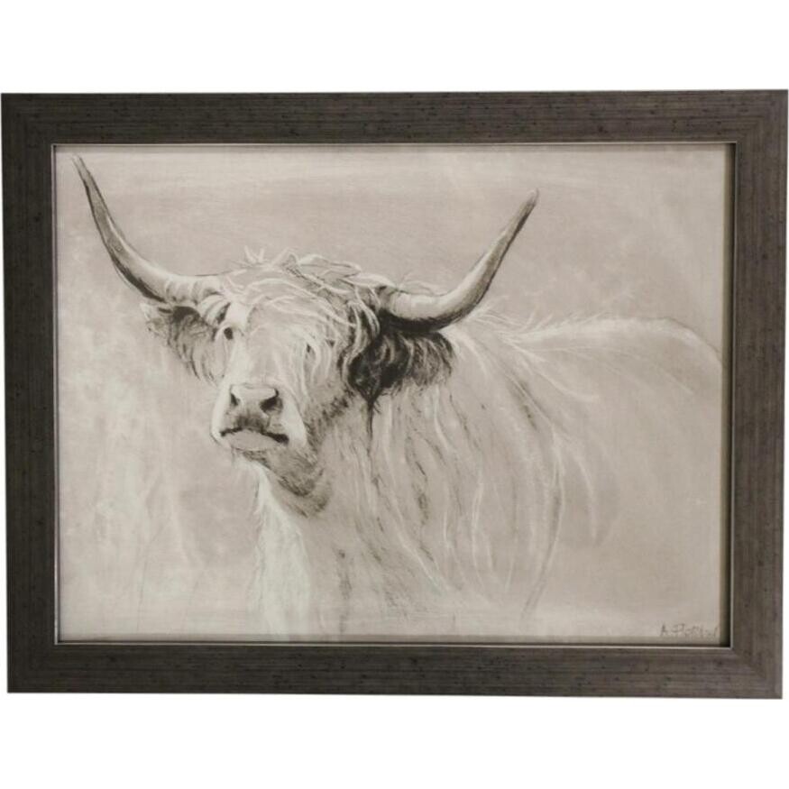 Framed Print Yak Drawing