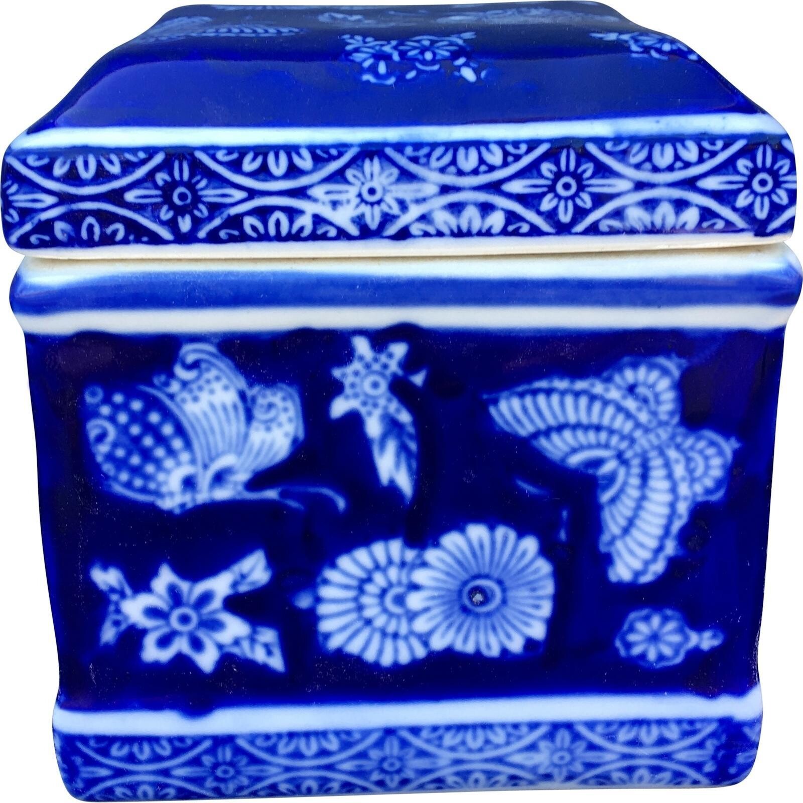 Ceramic Box Butterfly Blu