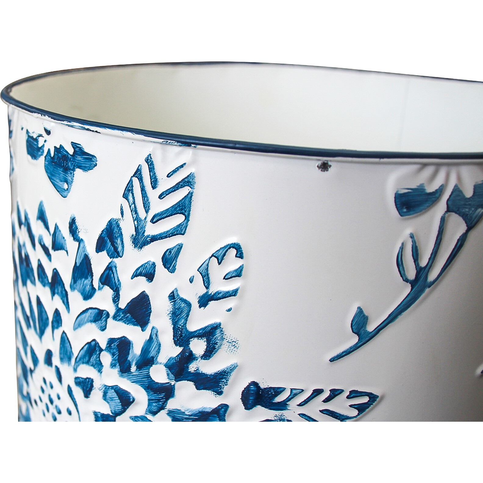 Planter Blue Flower S/2