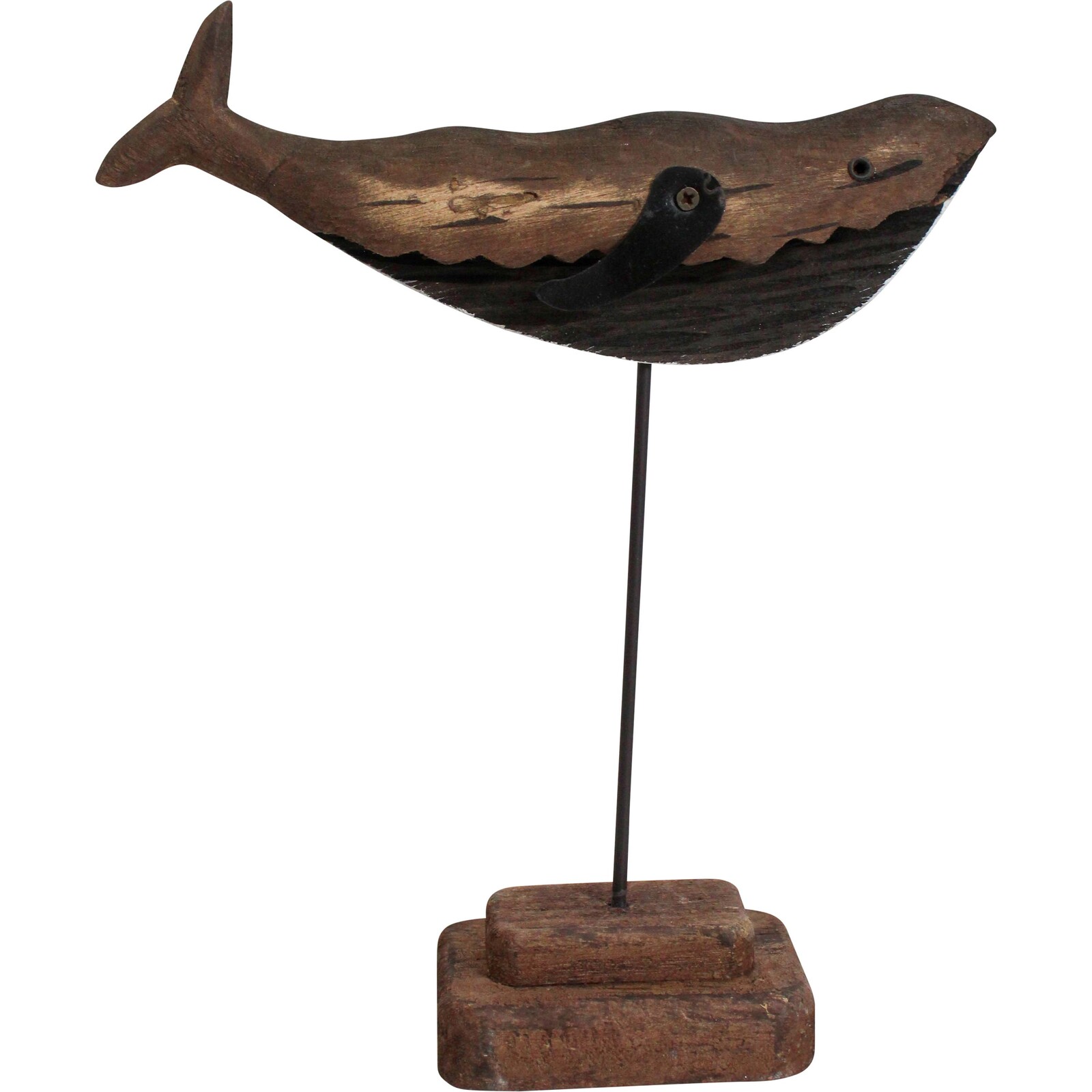Reclaimed Whale on Stand Med