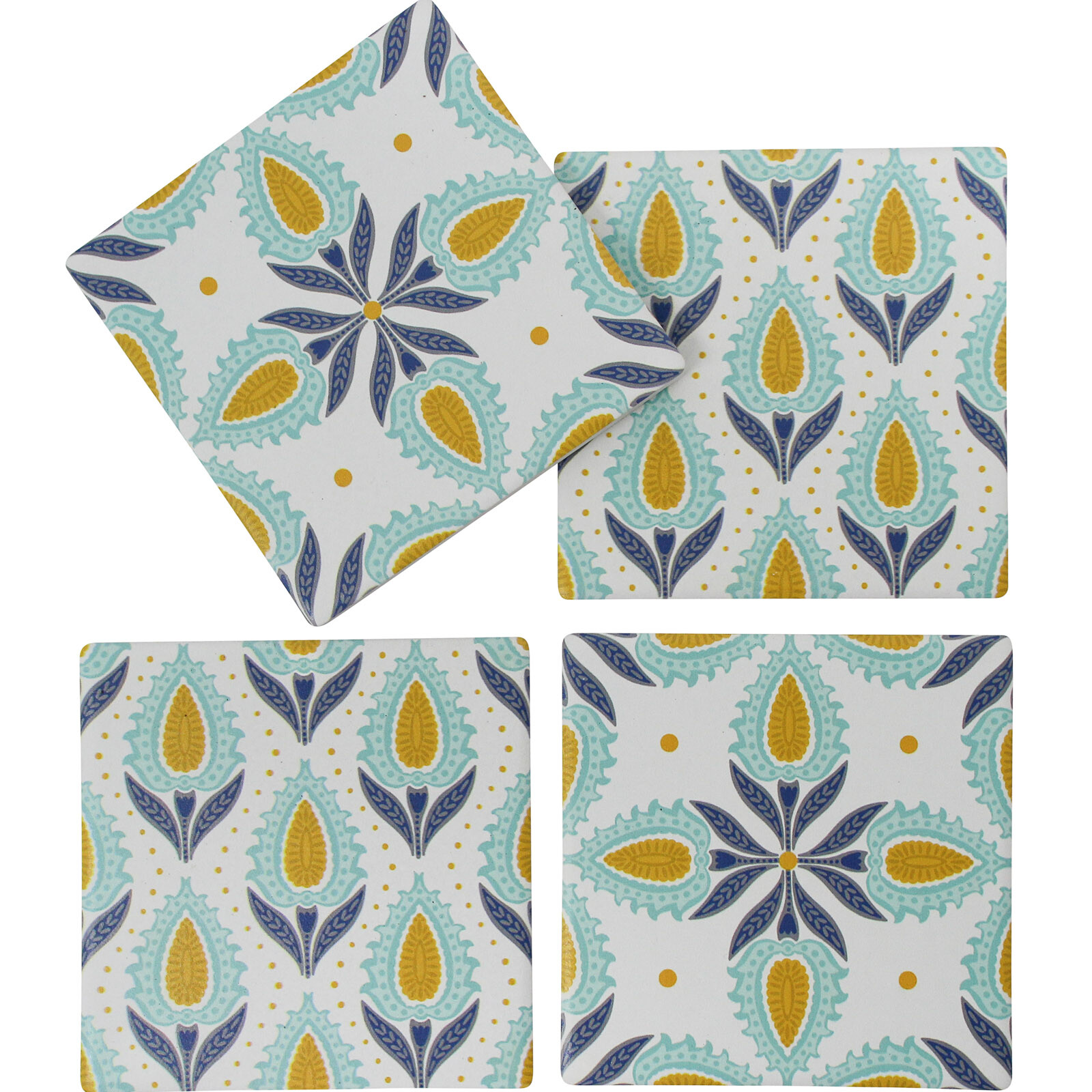 Coasters Turquoise Motif S/4