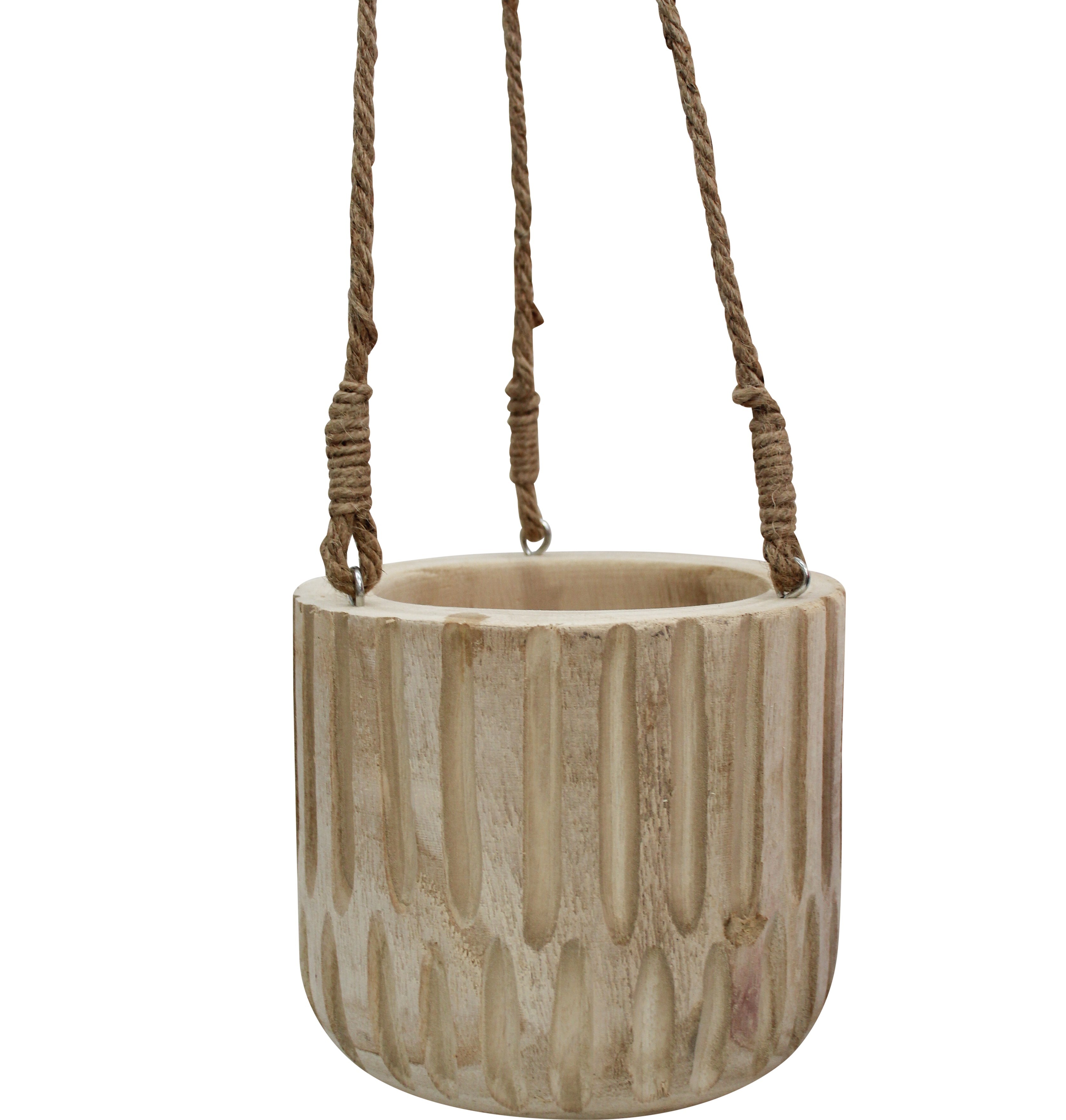 Hanging Planter Carved Lrg 