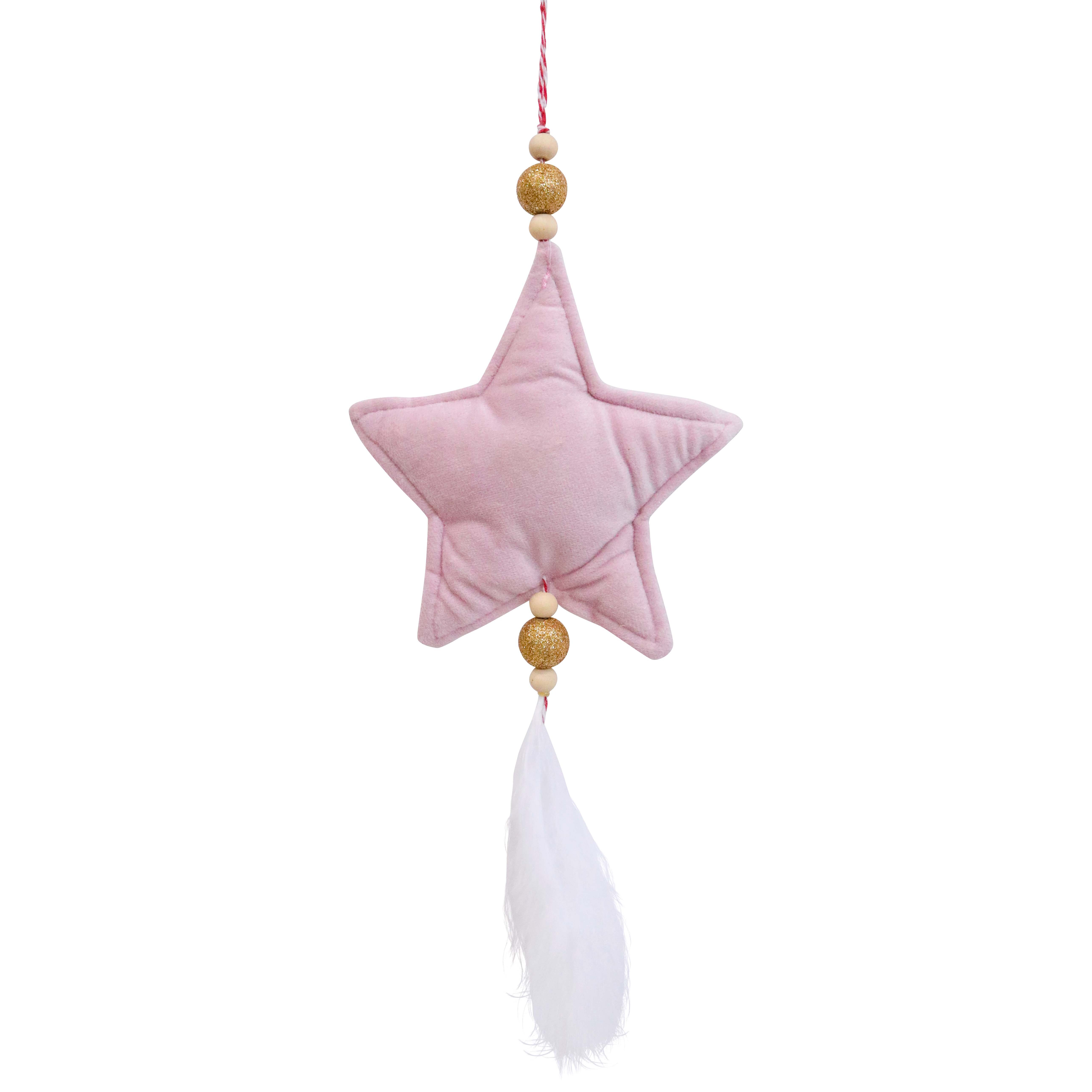 Hanging Star Pink Velvet