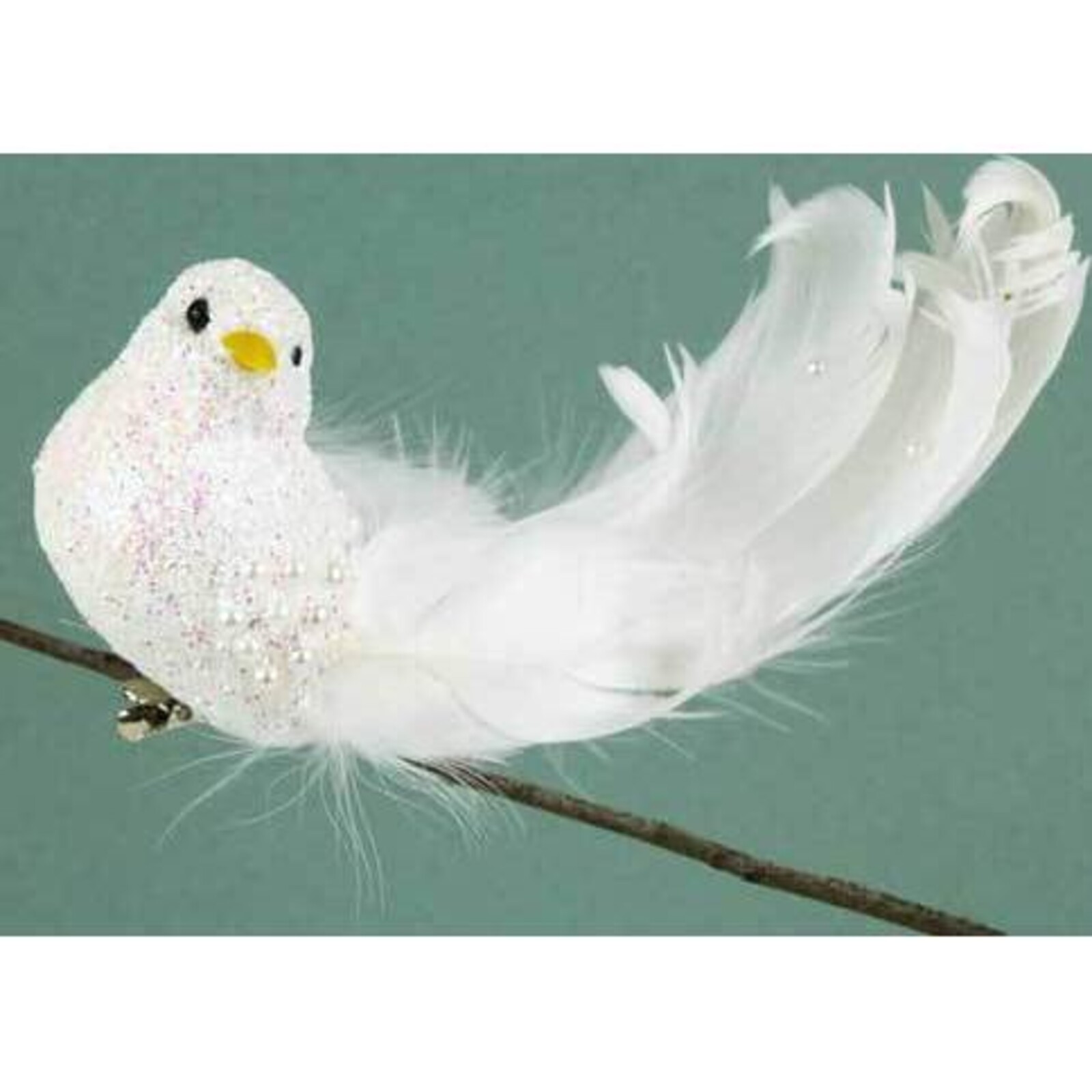 Clip Bird Glitter White