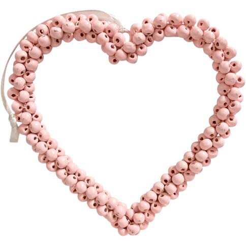 Bead Heart Hanger Pink