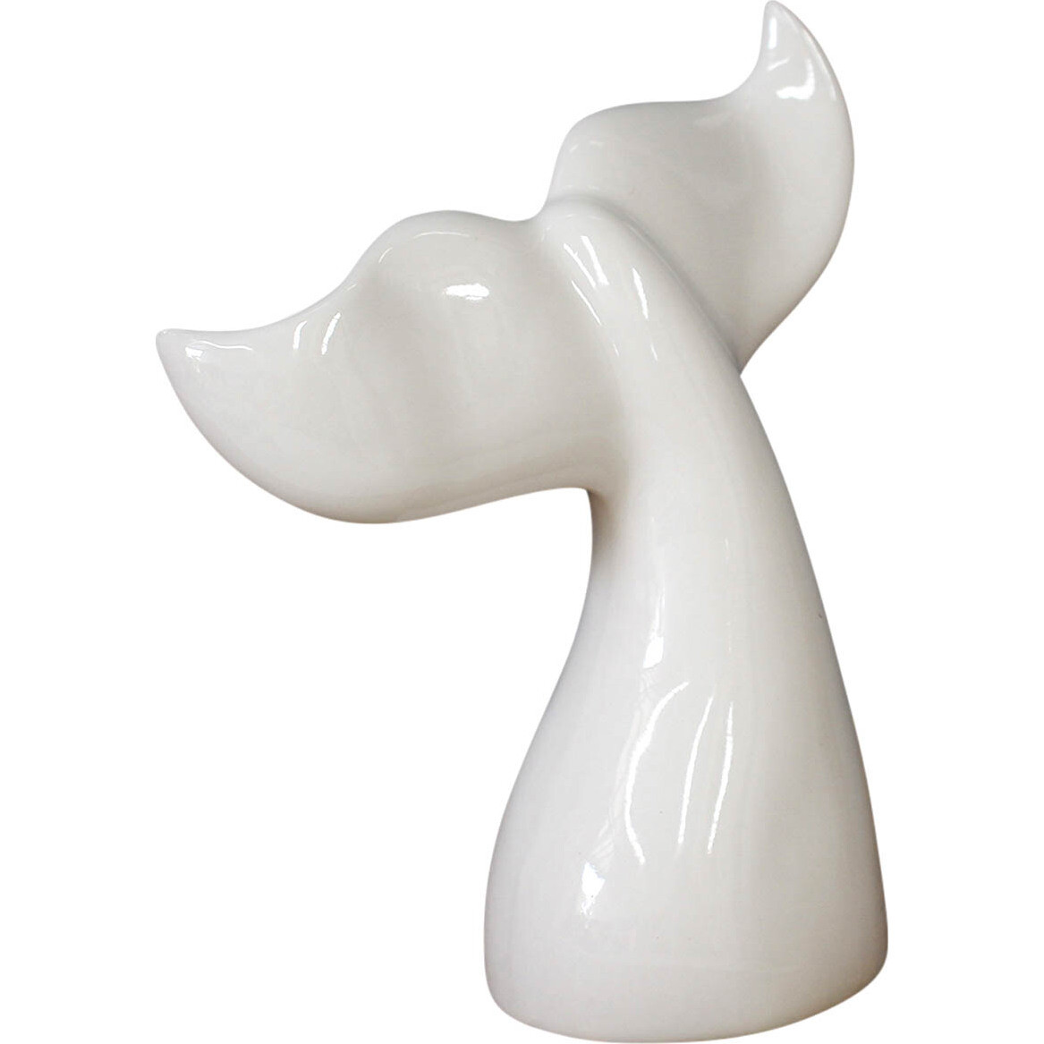 Whale Tail Decor Lrg White