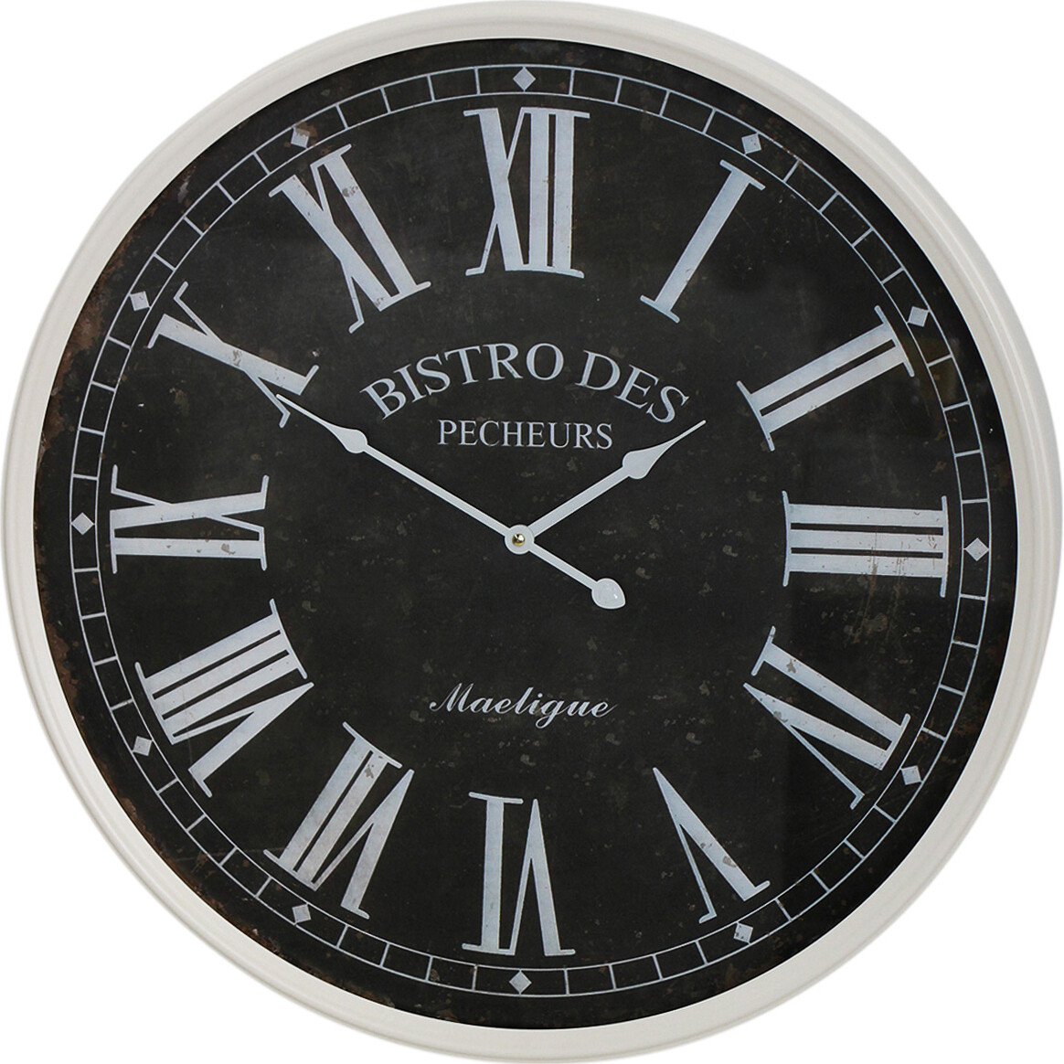 Clock Bistro Framed White