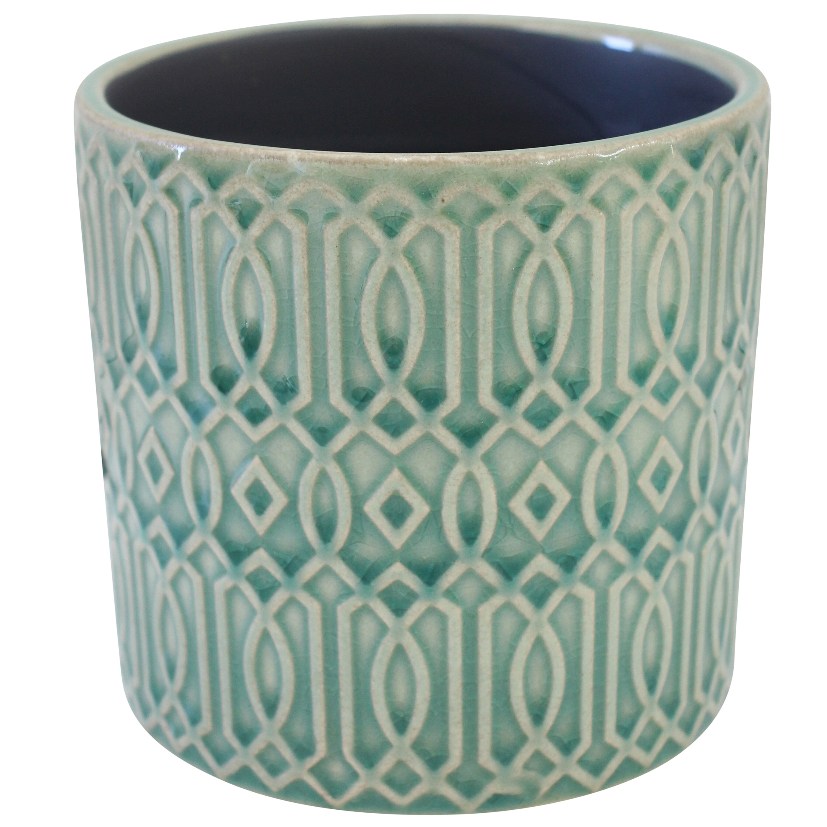 Planter Tribal Teal Lrg