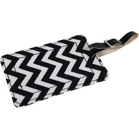 Luggage Tag Chevron Black