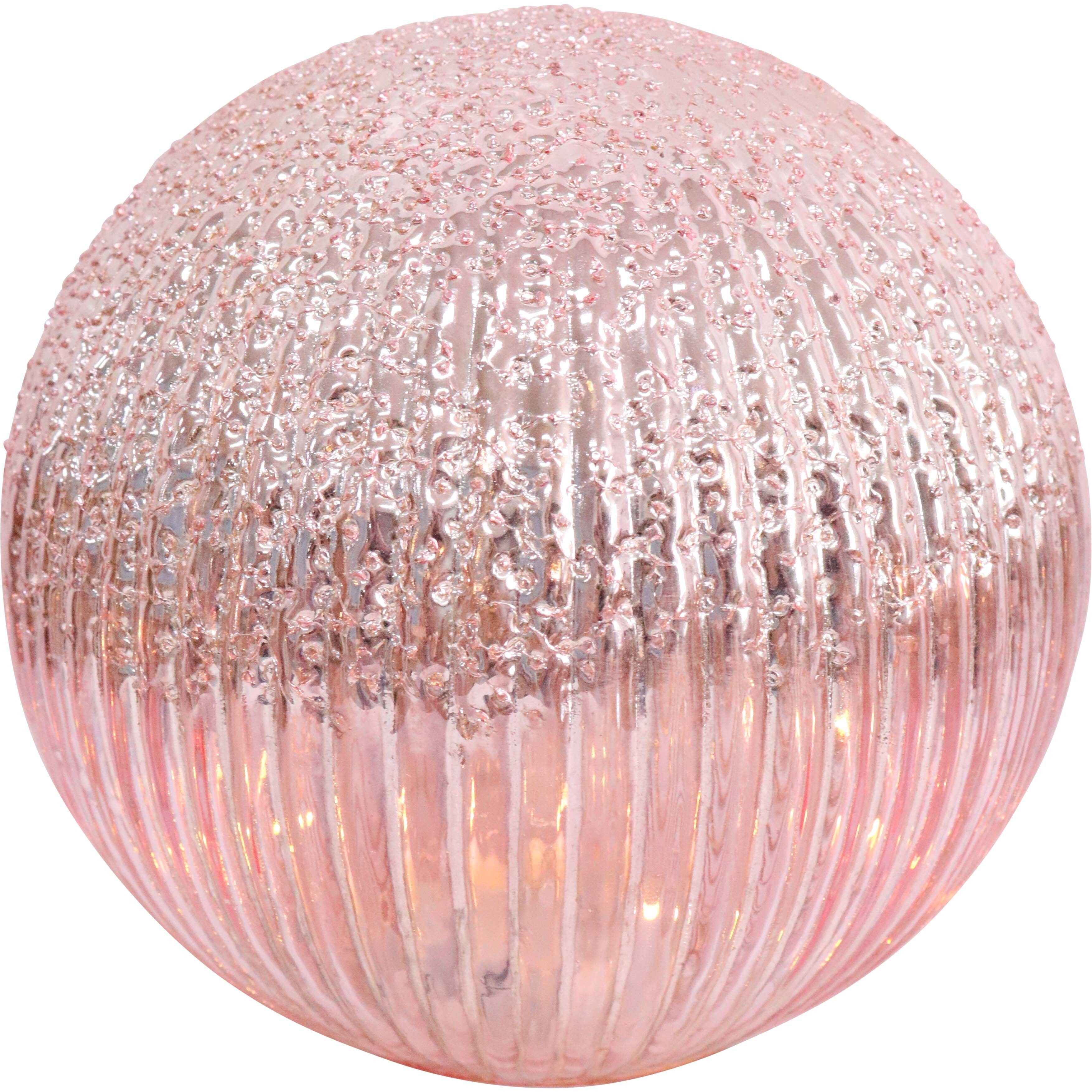 LED Glass Ball Glimpse of Pink Med