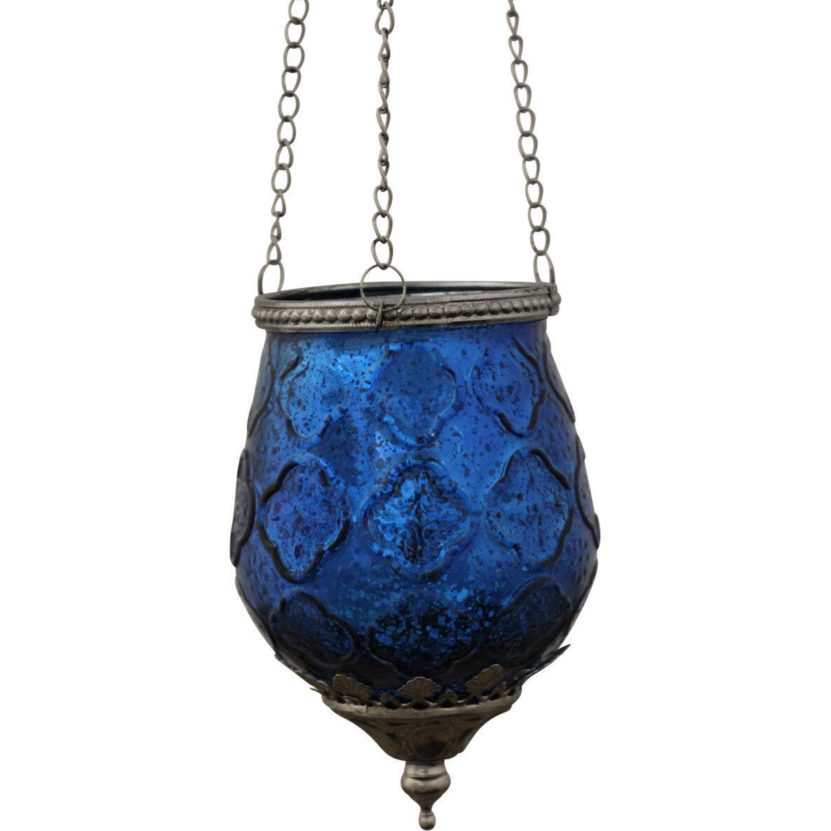 Hanging Votive Foil Indigo Lrg