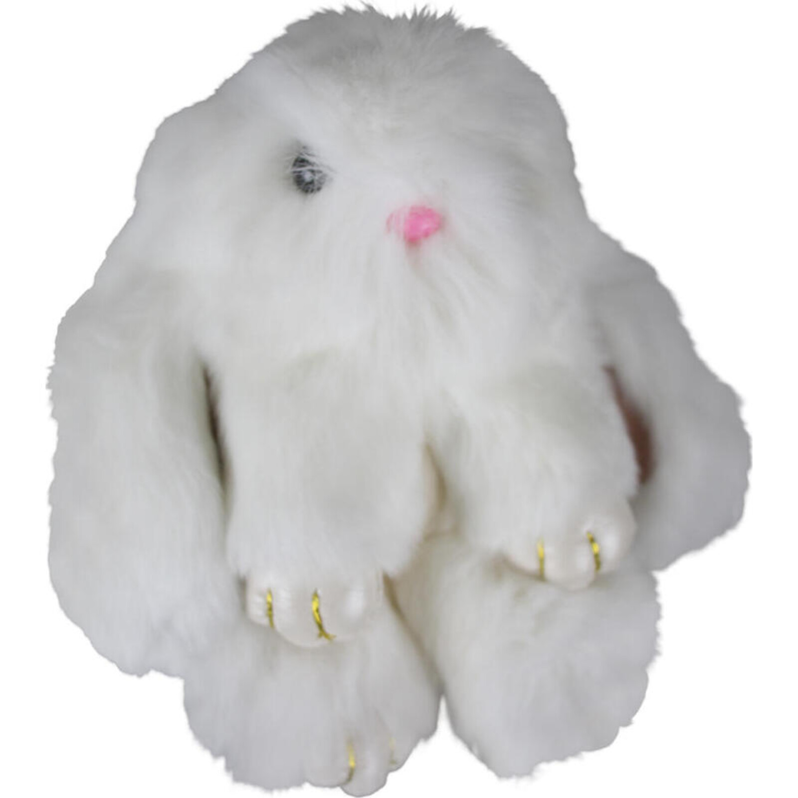 Fluffy Bunny Keyring Snow
