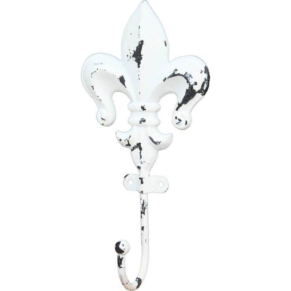 Hook Fleur De Lys Rustic White