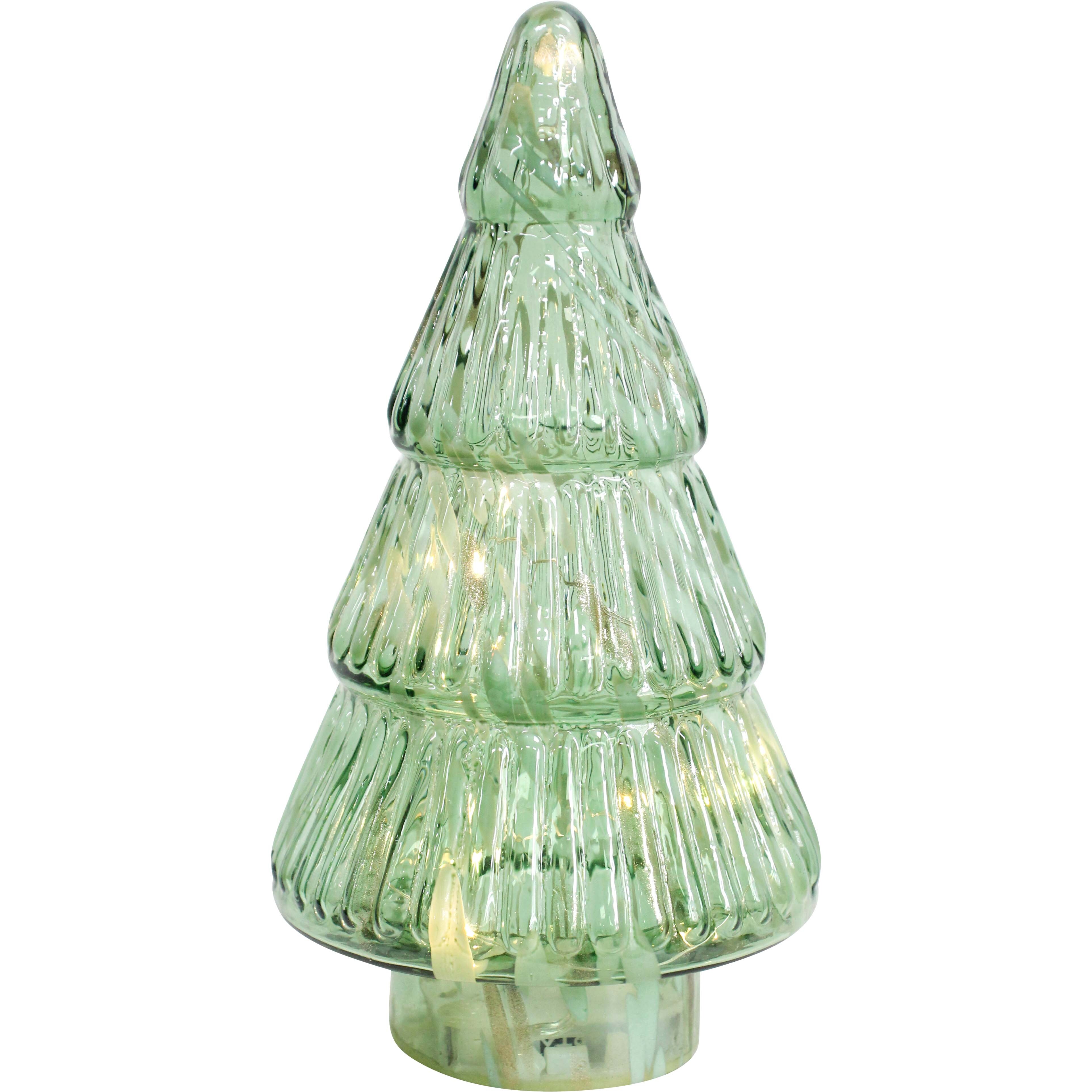 Glass Xmas Tree Laurel LED Med