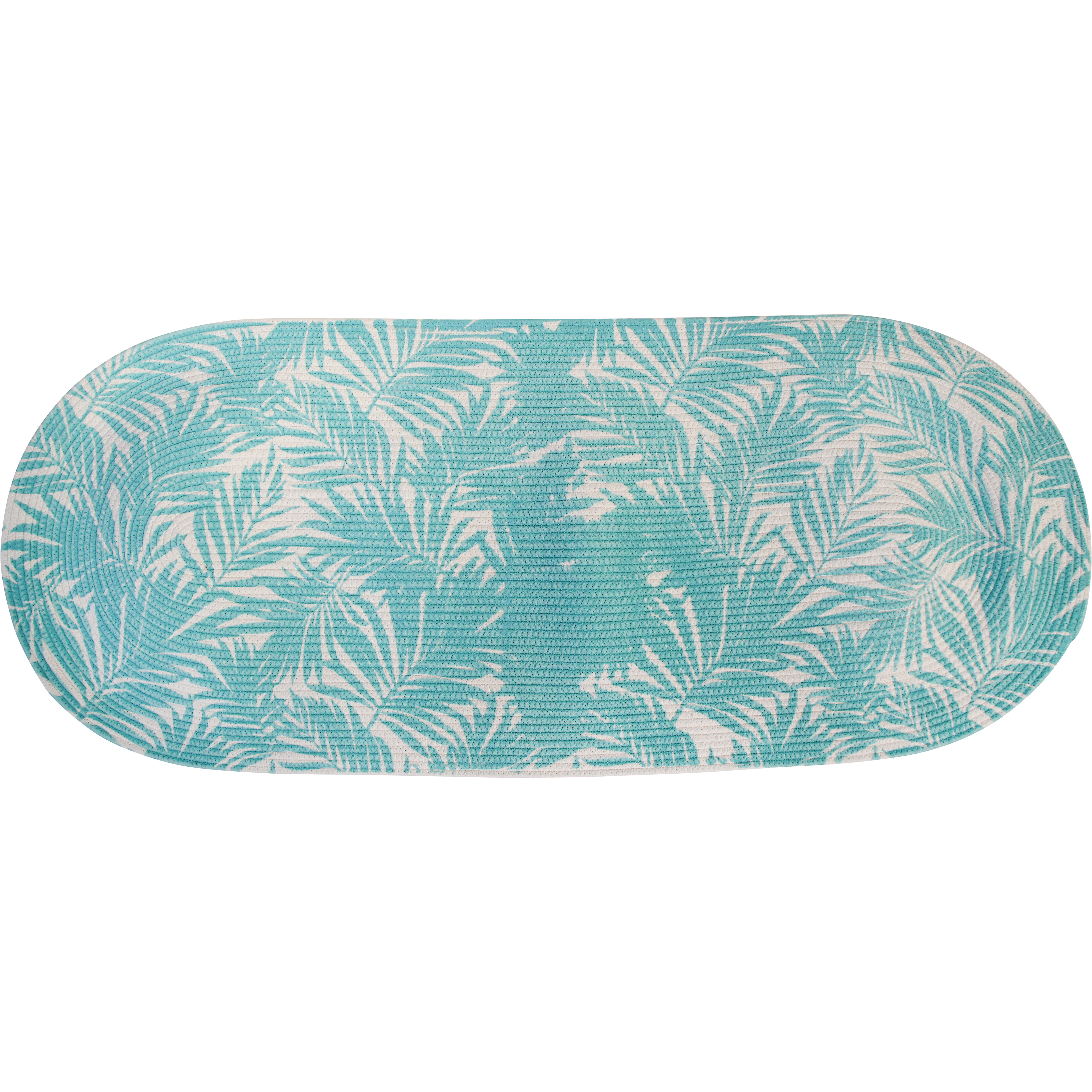 Floor Runner leaf Aqua 150 x 60cm