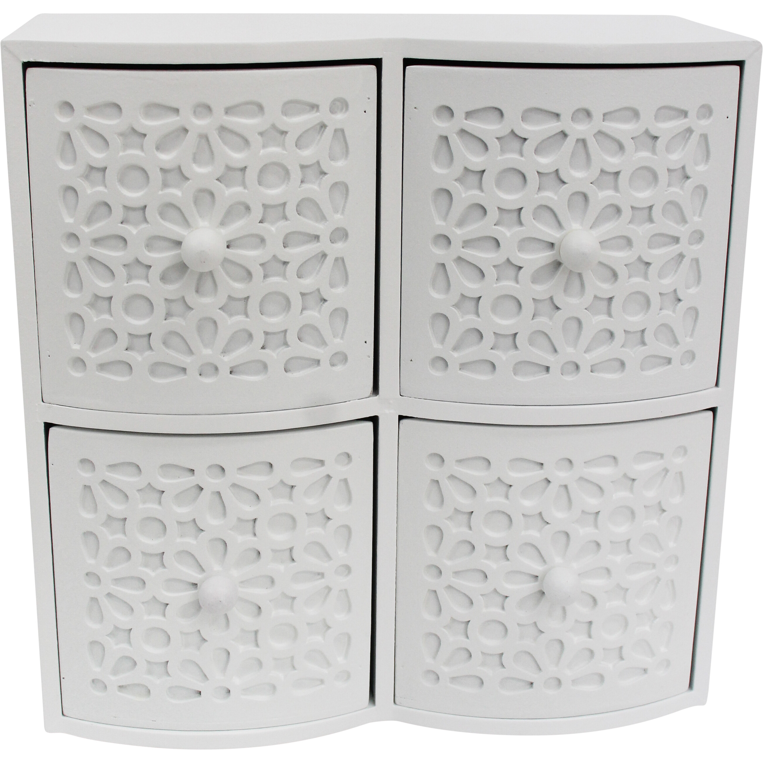 Drawers Ornate 4 White