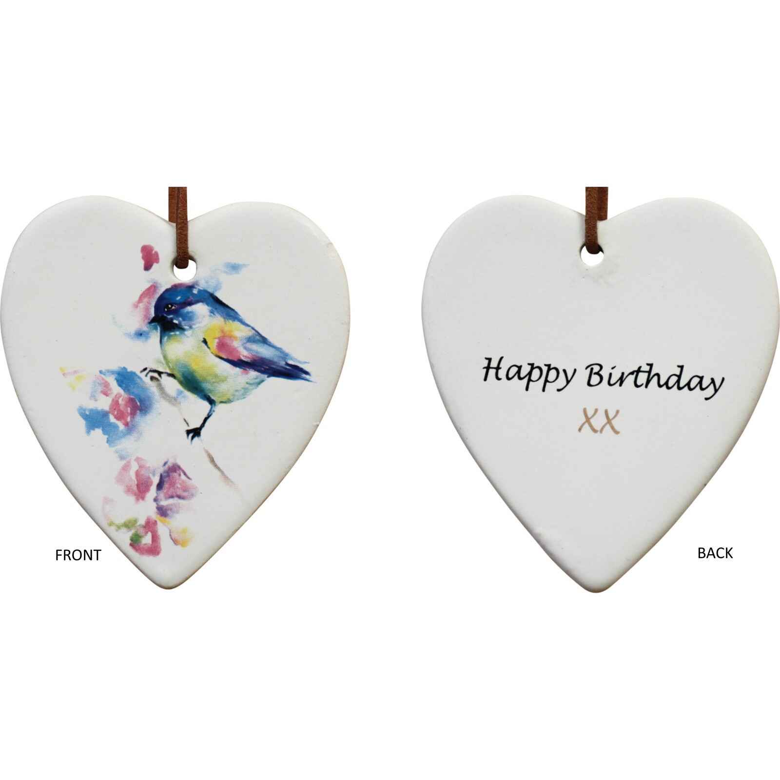 Hanging Heart Bird Wash Happy Birthday