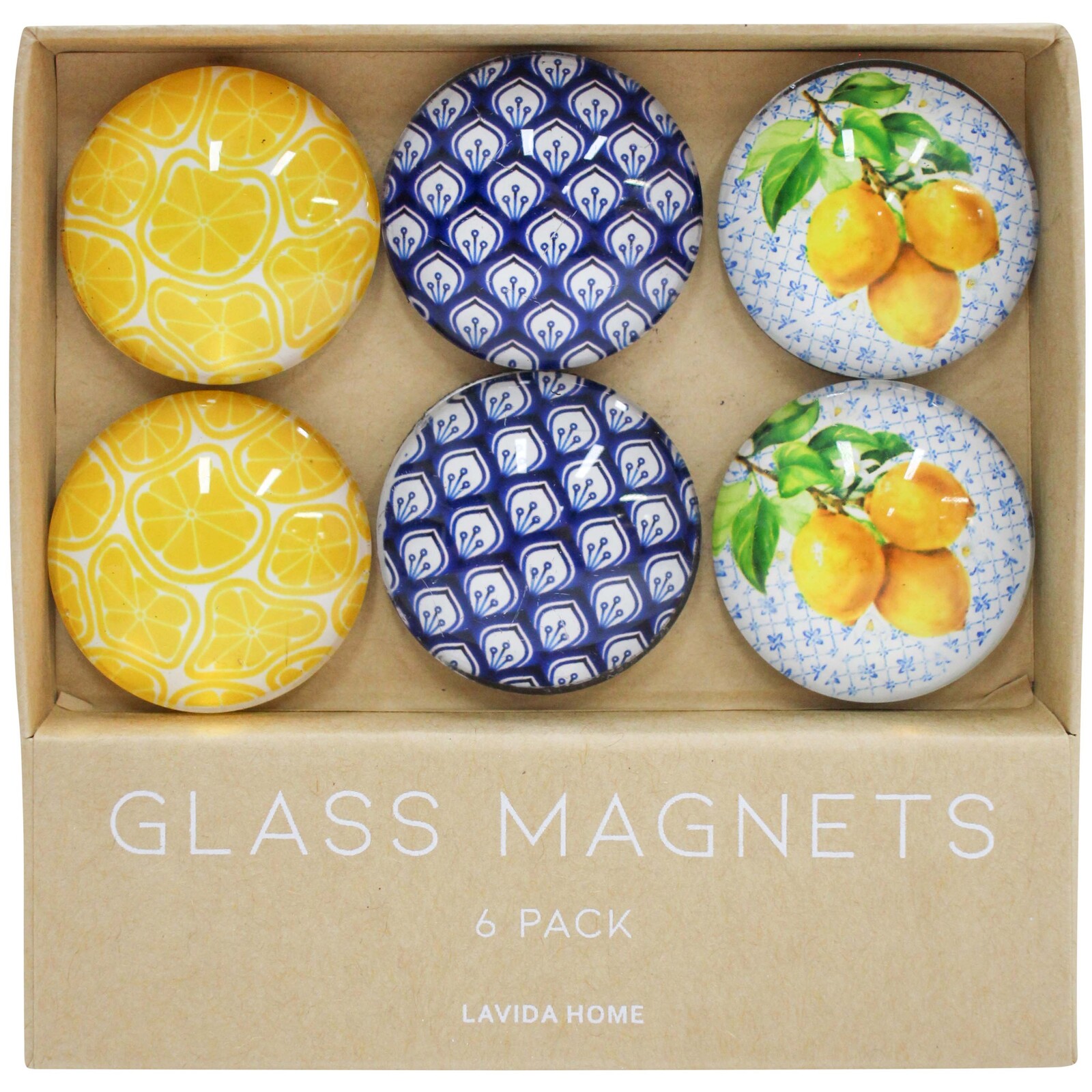 Glass Magnets S/6 Lemon Zest
