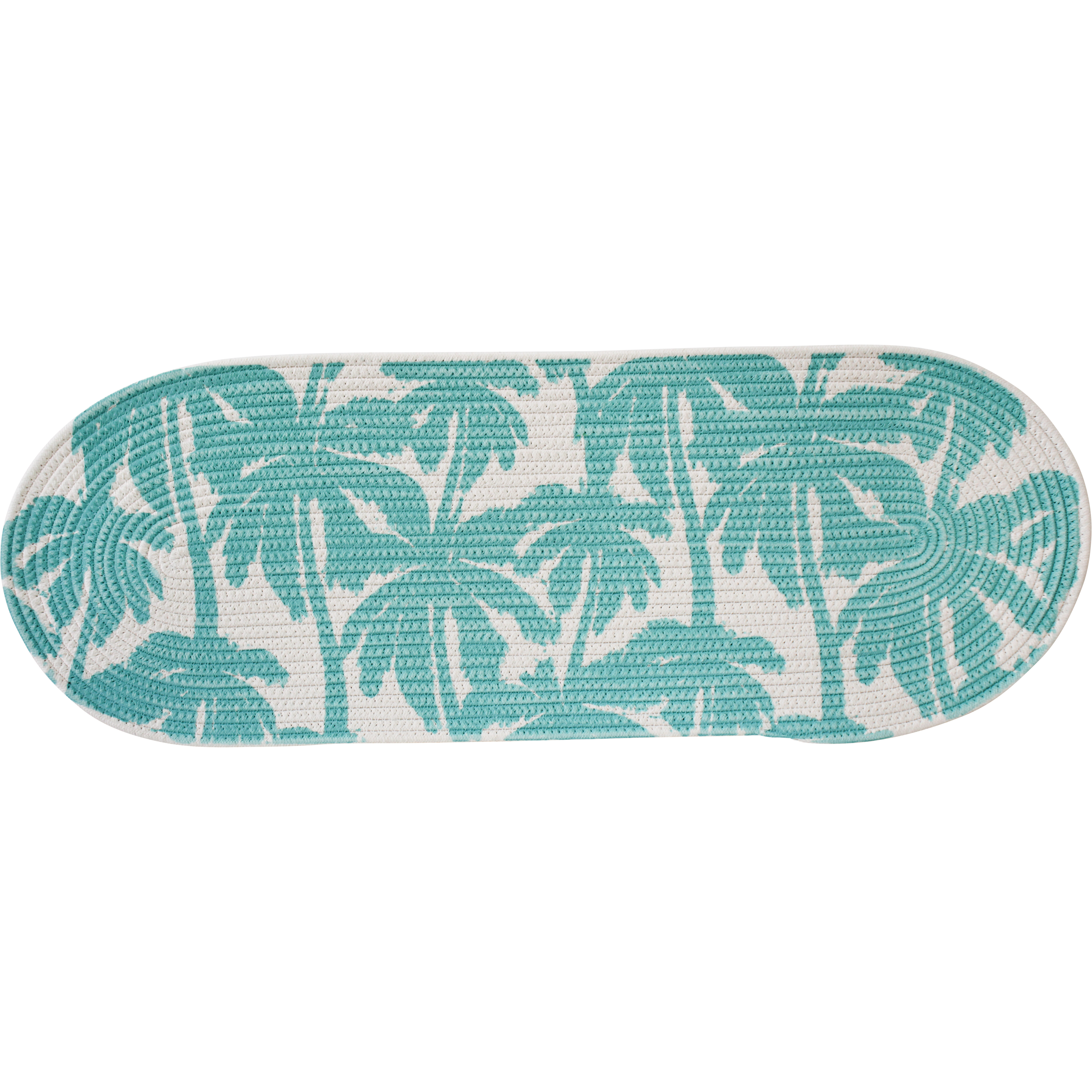 Table Runner Palm Aqua