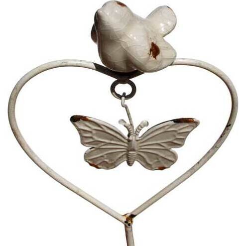 Garden Stake Butterfly Heart