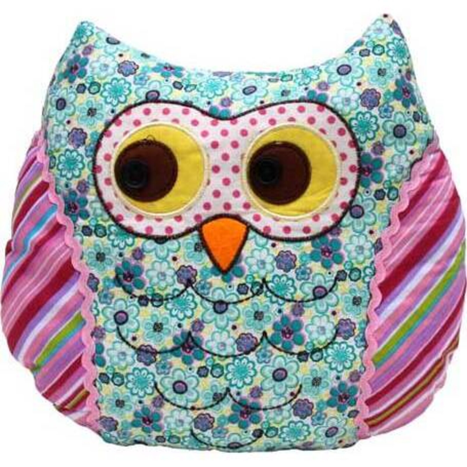 Cushion - Owl with Flowers & Stripes