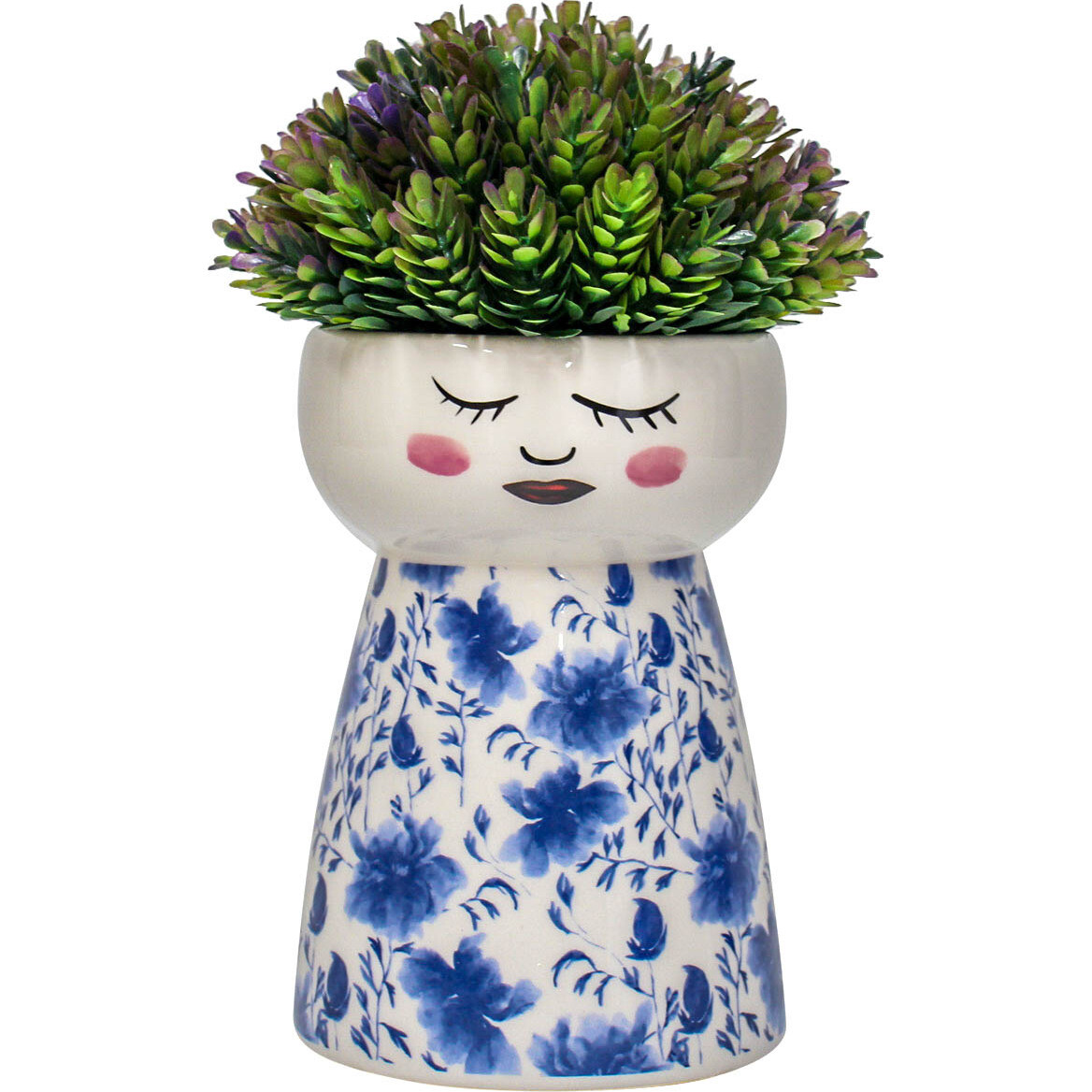 Ceramic Doll Vase Japanese Floral