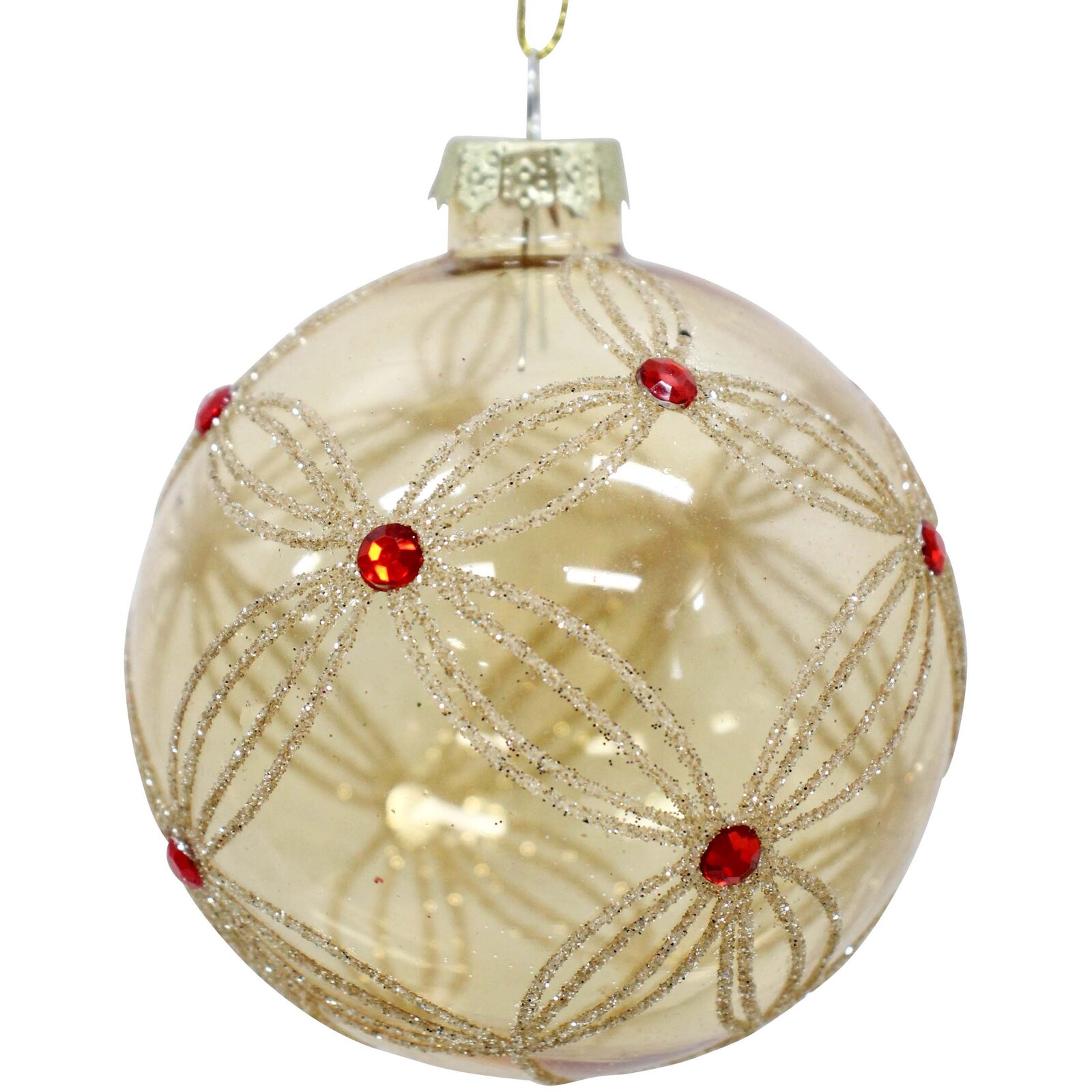 Glass Bauble Amber Ruby