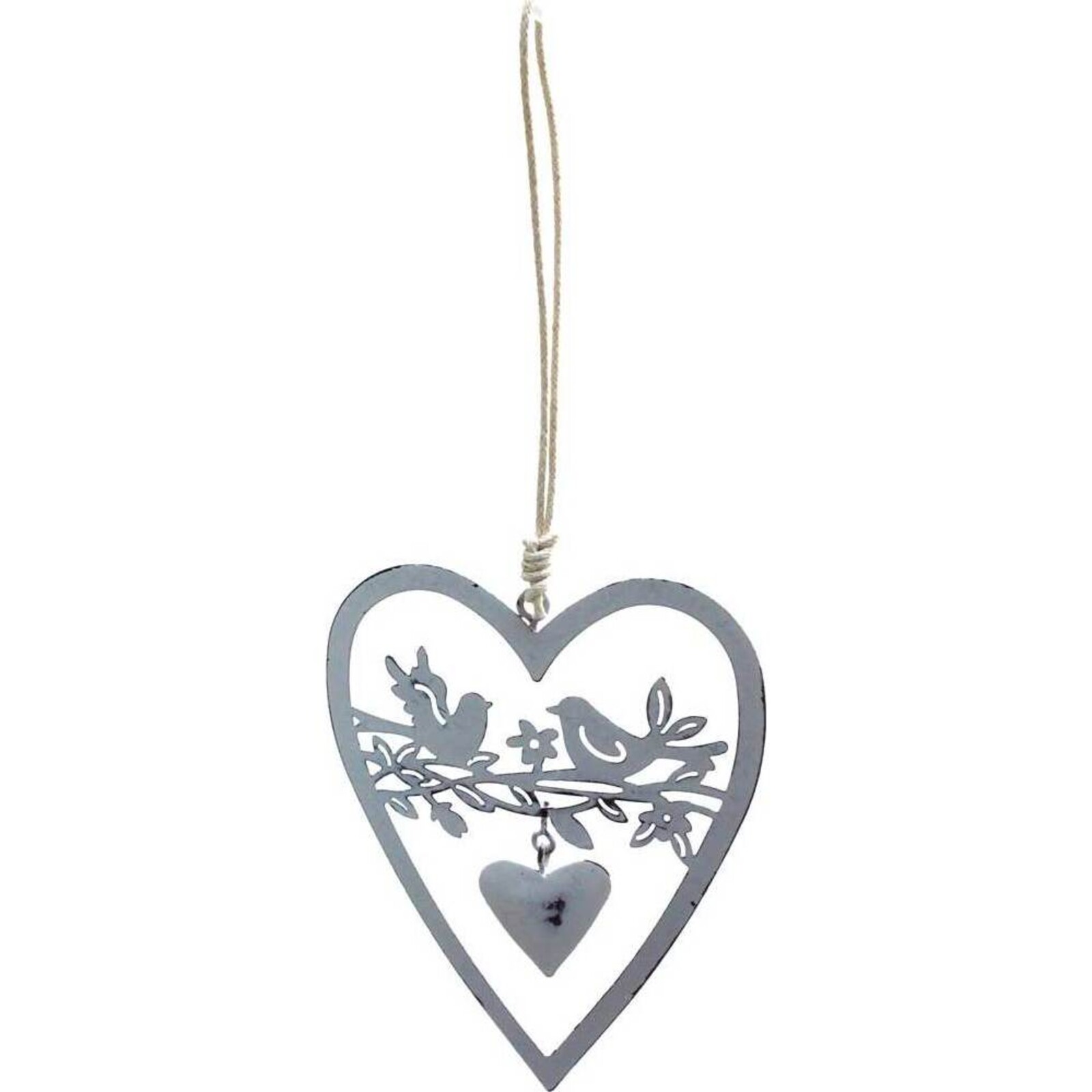Hanging Heart Doves Sm