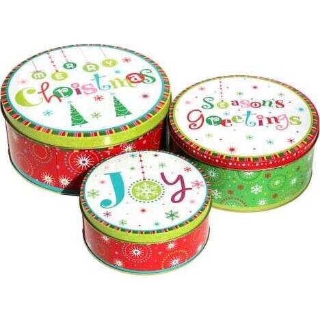 Cake Tin Christmas Words S/3