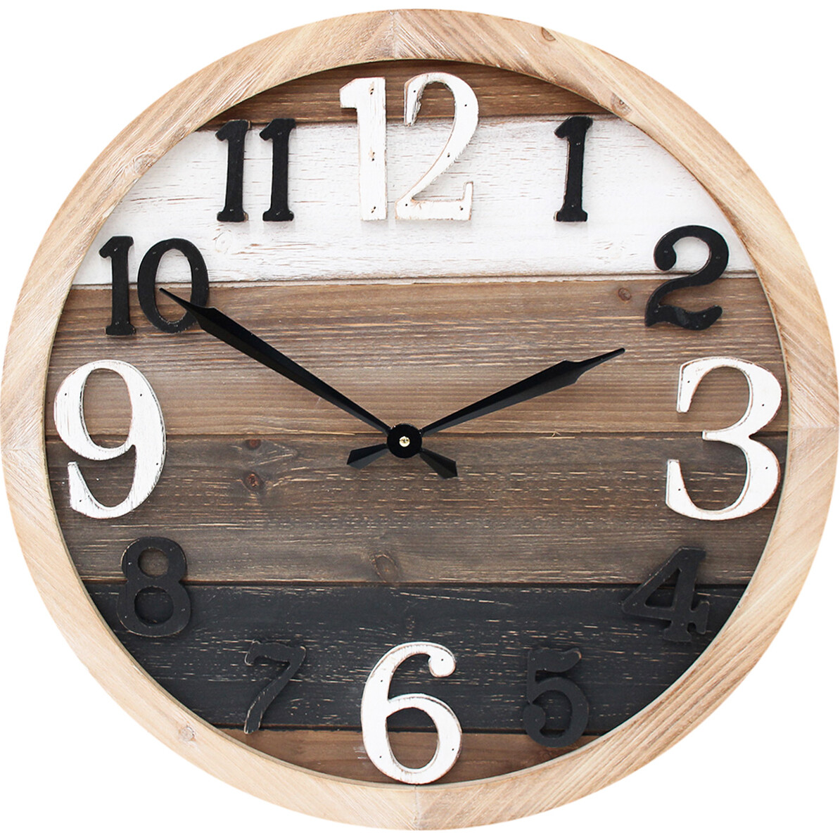 Clock Boat Wood Mix Colour Framed