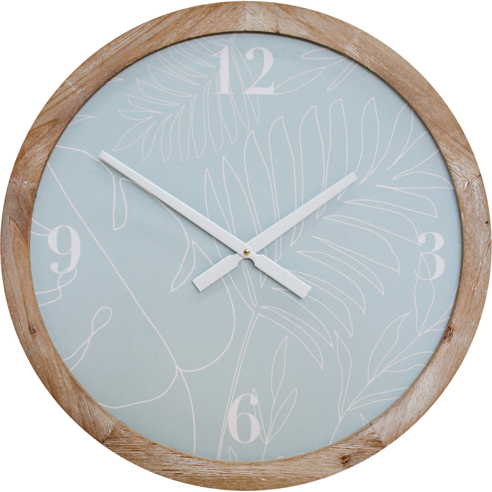  Clock Aqua Palm Framed