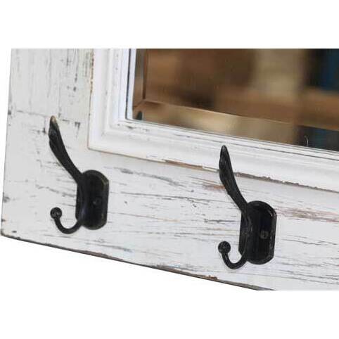 Mirror with Shelf & Hooks