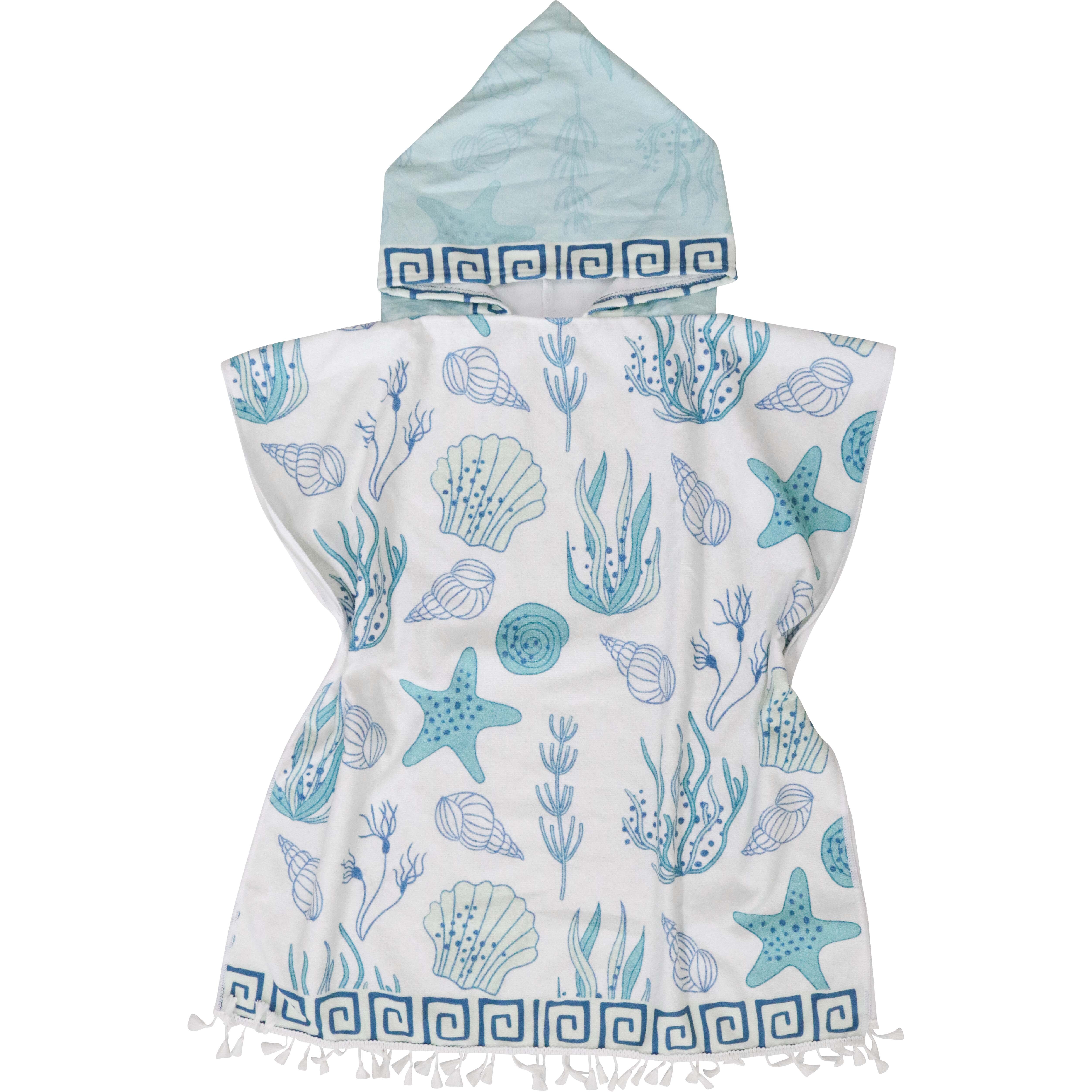 Kids Towel Poncho w/ Bag Ocean