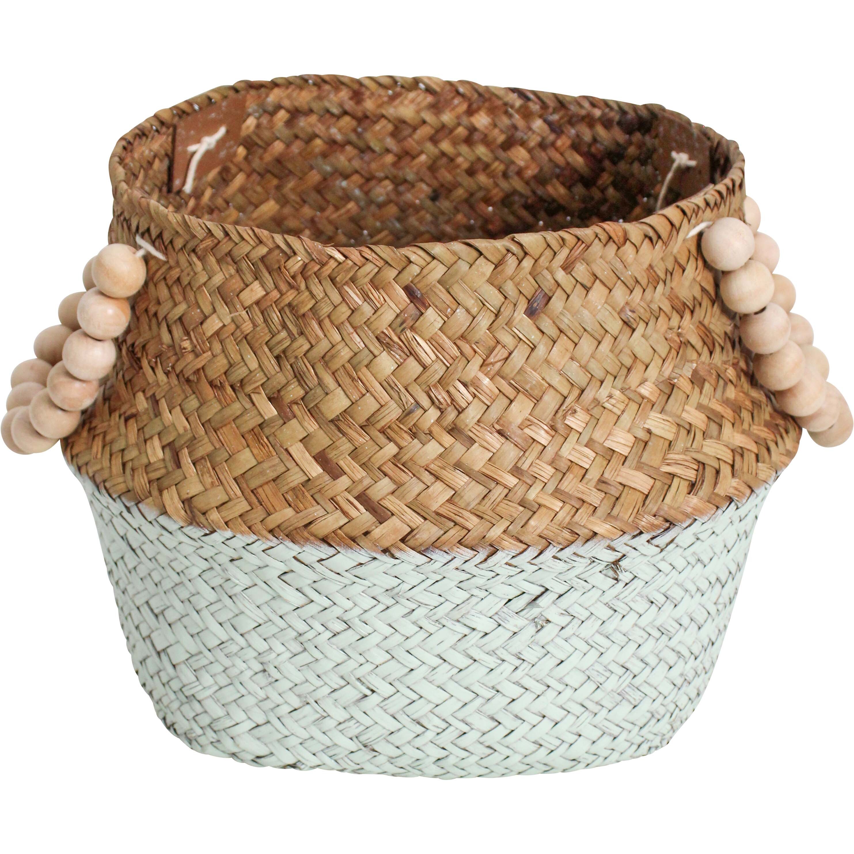 Belly Basket Blue/Nat Beads