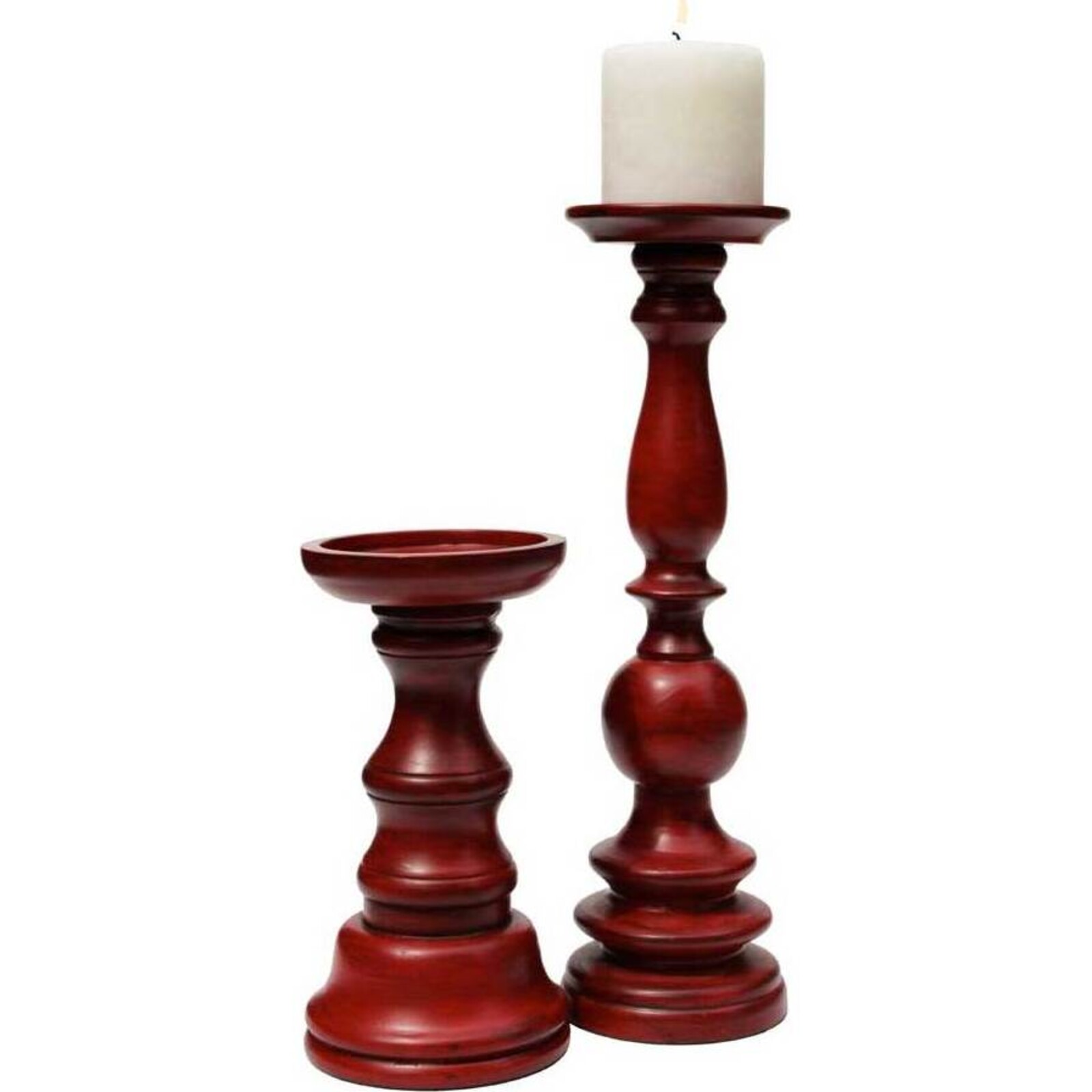 Candlestick - Rustic Red Small