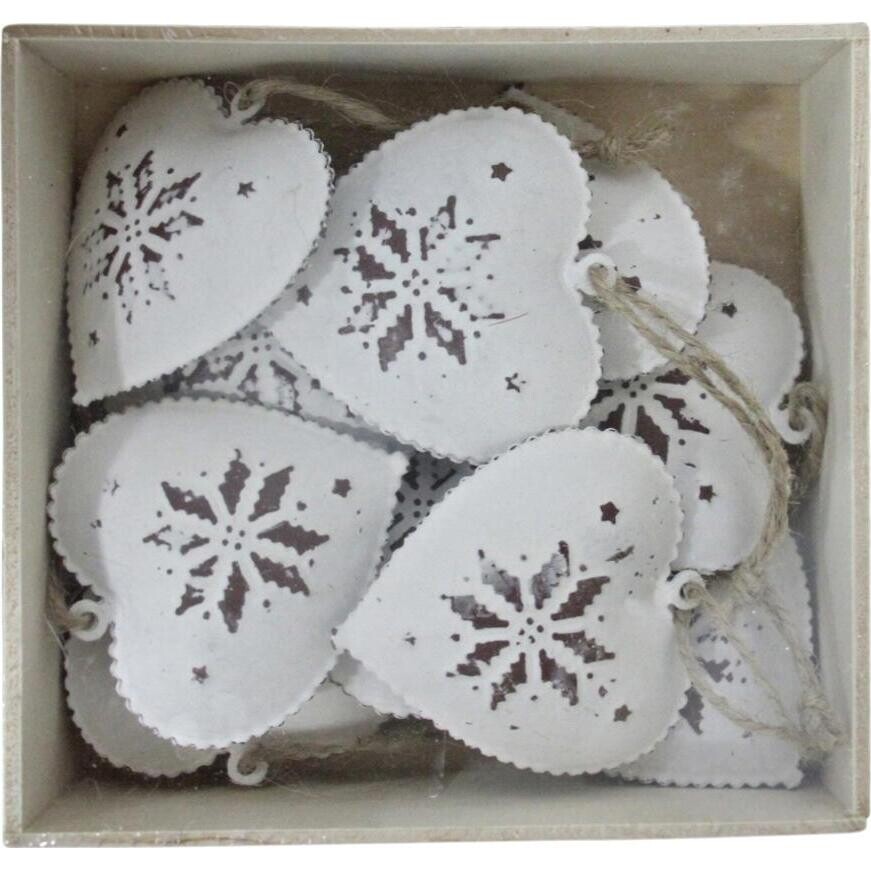 Box Hearts White Flake S/10