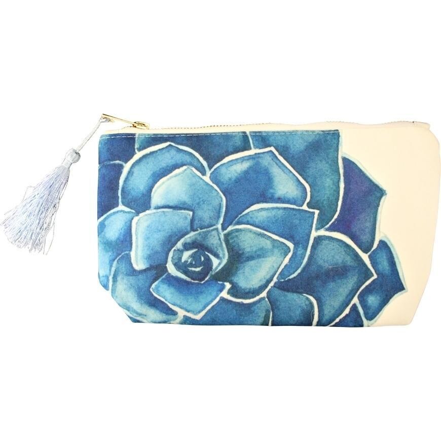 Cosmetic Bag Blue Succulent