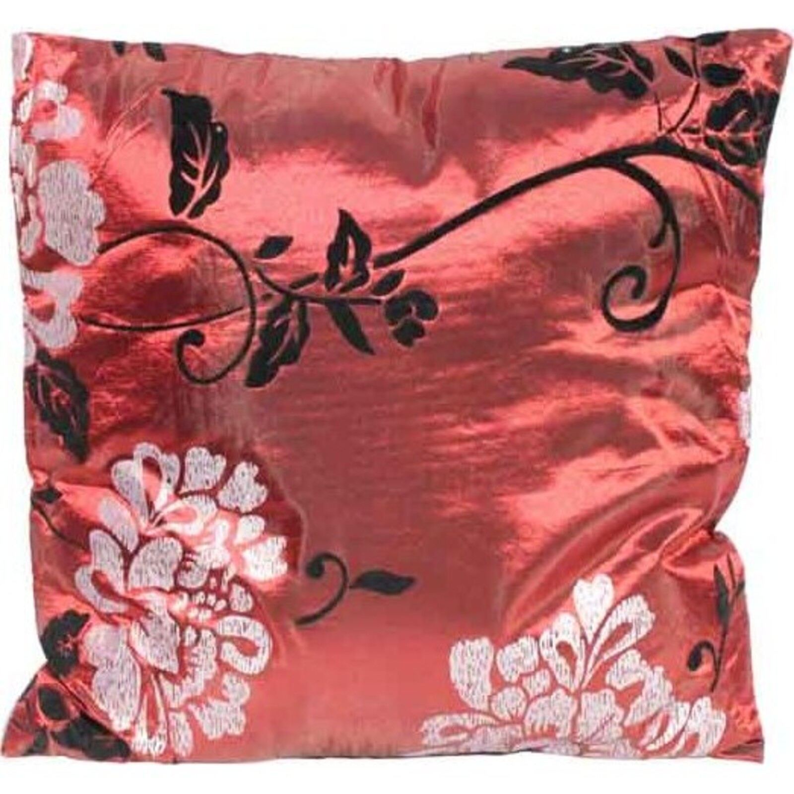 Cushion - Ruby Silver Flower