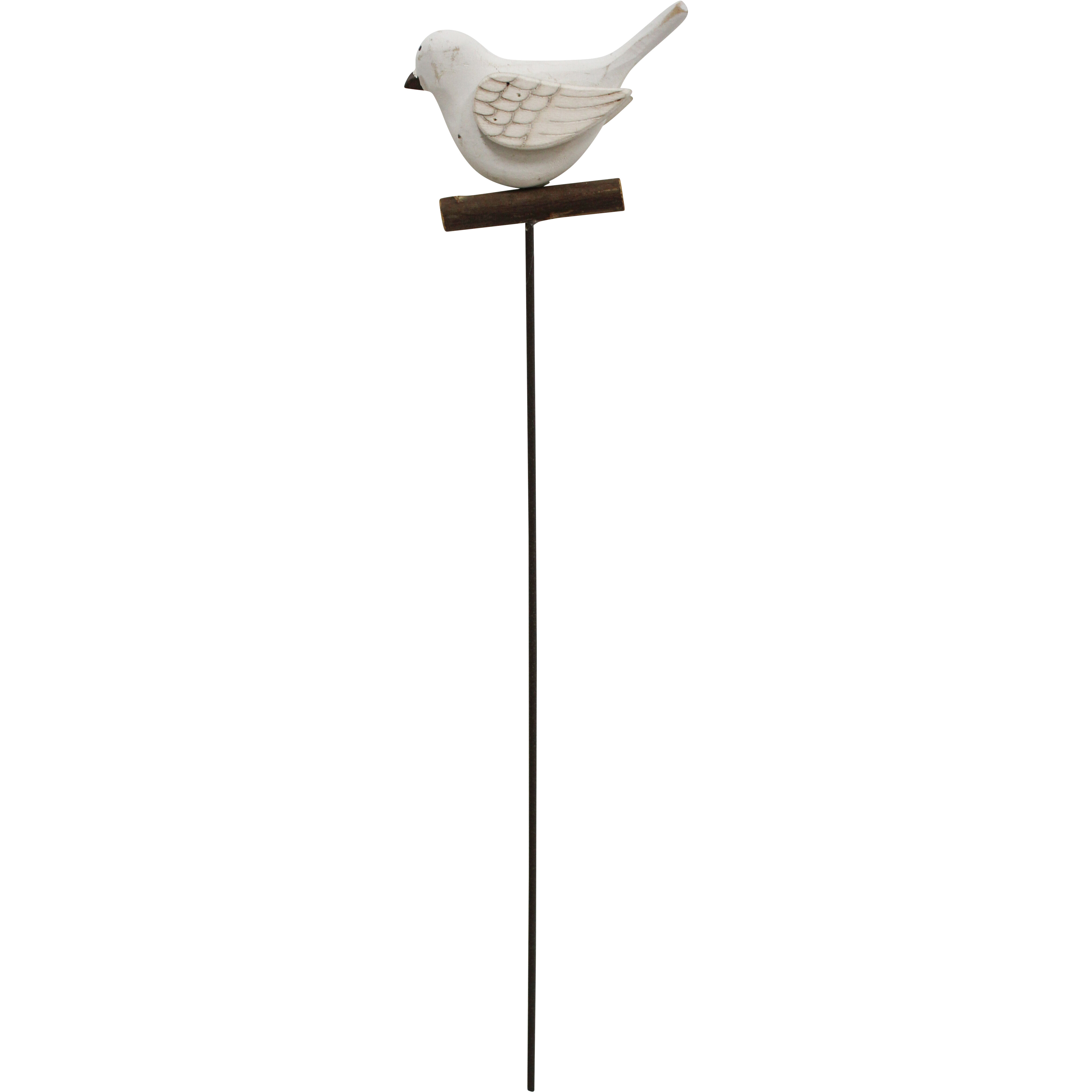 Pot Stake Bird White