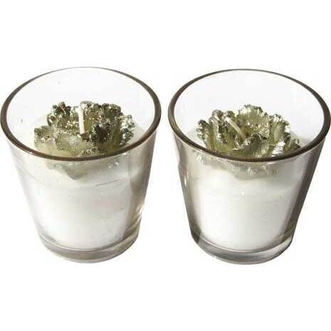 Votive Silver Rose Set/2