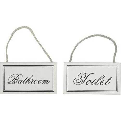 Hanging Sign Bathroom S/2