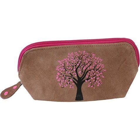 Suede  Pouch Pink Tree