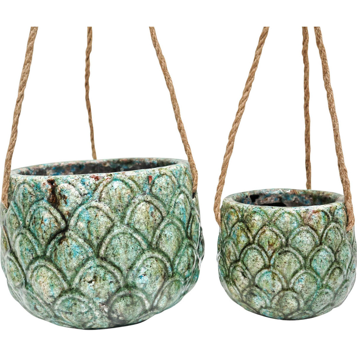 Hanging Pot S/2 Pineapple Ocean