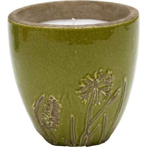 Green Flower Candlepot