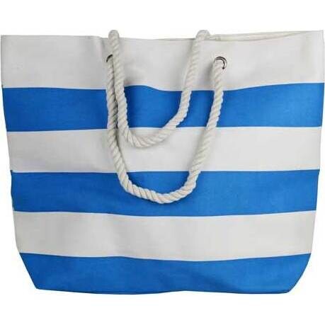 Beach Bag Sea Blue Striped Canvas