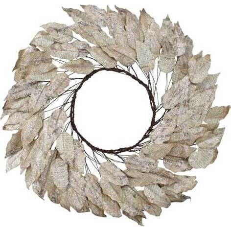 Glitter Wreath-Aged Newsprint 