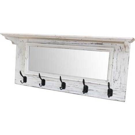 Mirror with Shelf & Hooks