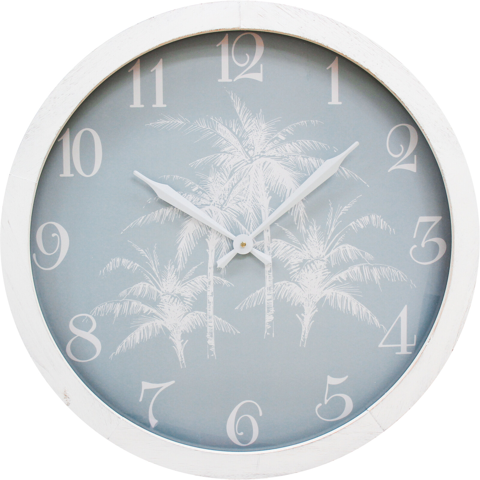Clock Seaside Palm 60cm Glass